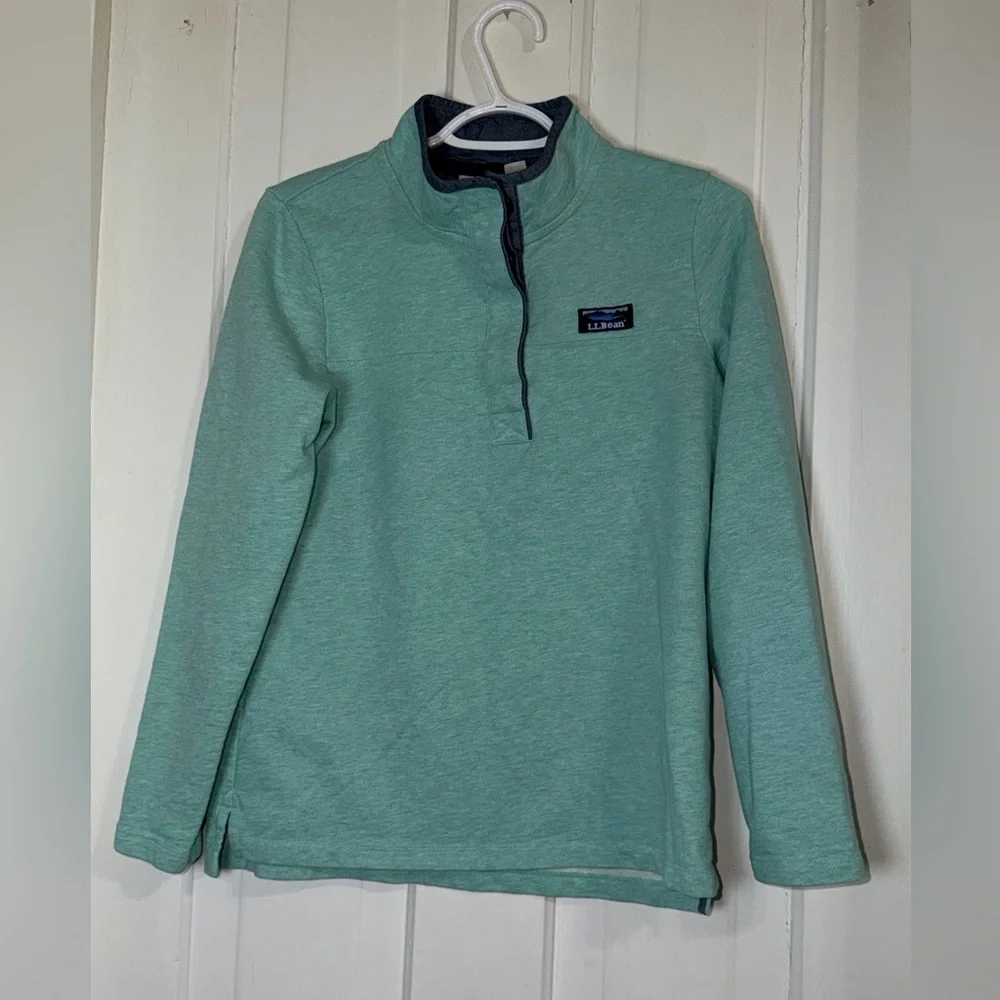 Men's L.L. Bean size‎ small Teal Quarter-Zip Sweatshirt, pullover, sweater